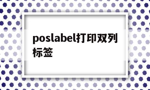 poslabel打印双列标签(bartender标签打印两列)