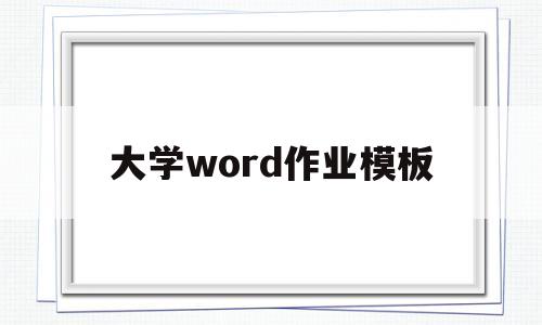 大学word作业模板(大学word文档作业范文)