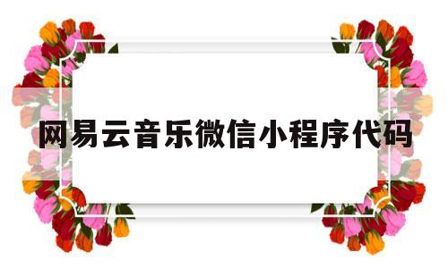 网易云音乐微信小程序代码(网易云音乐微信小程序代码是什么)