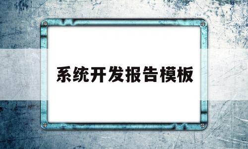 系统开发报告模板(系统开发报告模板怎么写)