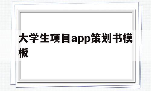 大学生项目app策划书模板(大学生项目app策划书模板下载)