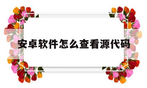 安卓软件怎么查看源代码(安卓软件怎么查看源代码信息)