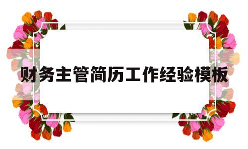 财务主管简历工作经验模板(财务主管简历工作经验模板怎么写)