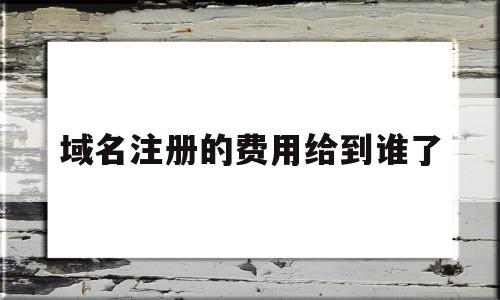 域名注册的费用给到谁了(域名注册的费用给到谁了怎么查)