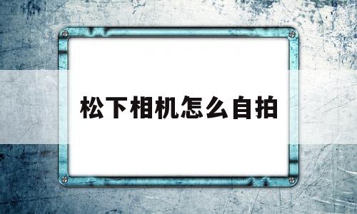 松下相机怎么自拍(松下相机自定义按键设置)