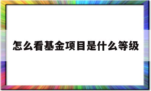 怎么看基金项目是什么等级(怎么看基金项目是什么等级的项目)