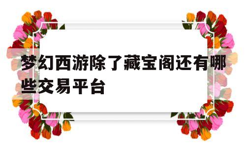 梦幻西游除了藏宝阁还有哪些交易平台(梦幻西游除了藏宝阁还有哪些交易平台可以卖号)