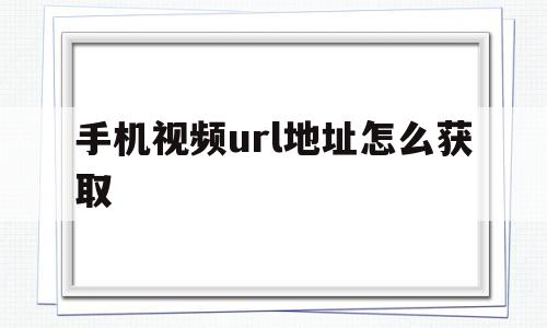 手机视频url地址怎么获取(手机视频url地址怎么获取的)