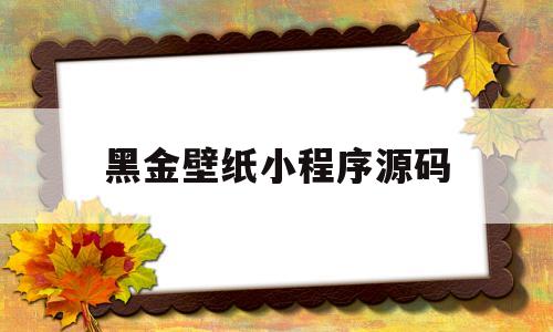 黑金壁纸小程序源码(黑金壁纸小程序源码是什么)