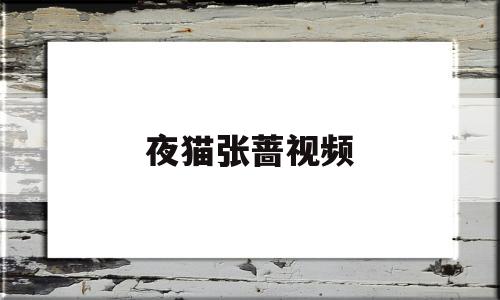 夜猫张蔷视频(张蔷夜猫原版mv)