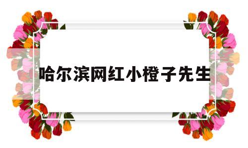 哈尔滨网红小橙子先生(哈尔滨网红小橙子先生文案)