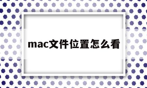 mac文件位置怎么看(mac文件位置怎么看不到了)