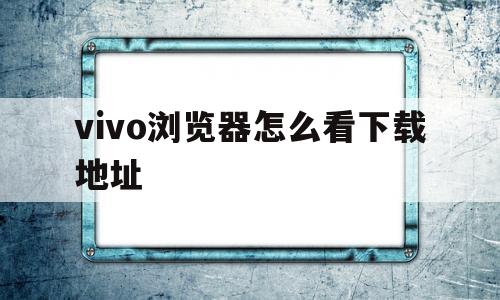 vivo浏览器怎么看下载地址(vivo浏览器怎么看下载地址和时间)