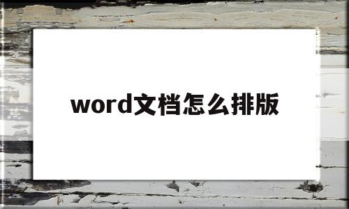word文档怎么排版(word文档怎么排版排成左右两列)
