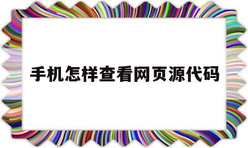 手机怎样查看网页源代码(如何在手机上查看网页源代码)
