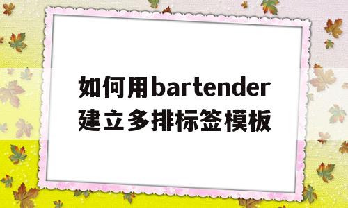 包含如何用bartender建立多排标签模板的词条