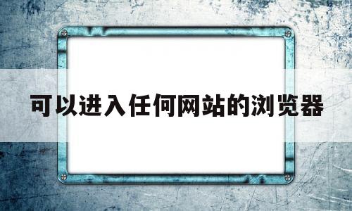 可以进入任何网站的浏览器(可以进入任何网站的浏览器知乎)