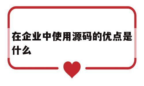 在企业中使用源码的优点是什么(在企业中使用源码的优点是什么?)