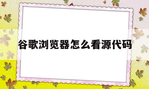 谷歌浏览器怎么看源代码(谷歌浏览器查看网页源代码)