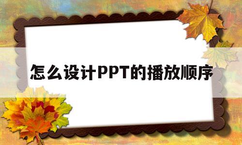 怎么设计PPT的播放顺序(怎么设计ppt文字播放顺序)