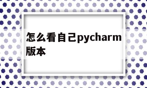 怎么看自己pycharm版本(怎么查看pycharm的使用期限)