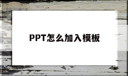 PPT怎么加入模板(ppt怎么加入各种模板)