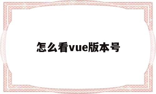 怎么看vue版本号(vue查看webpack版本)