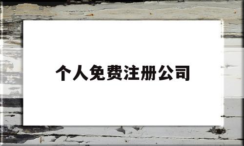 个人免费注册公司(免费注册公司需要什么手续)