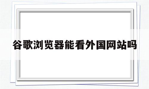 谷歌浏览器能看外国网站吗(谷歌浏览器能看外国网站吗安全吗)