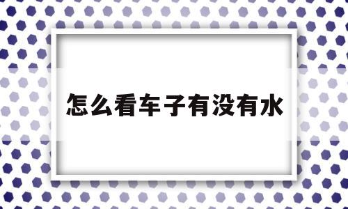 怎么看车子有没有水(怎么看汽车还有没有水)