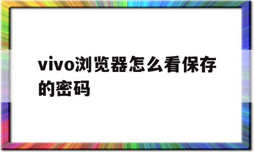 vivo浏览器怎么看保存的密码(vivo浏览器怎么看保存的密码呢)