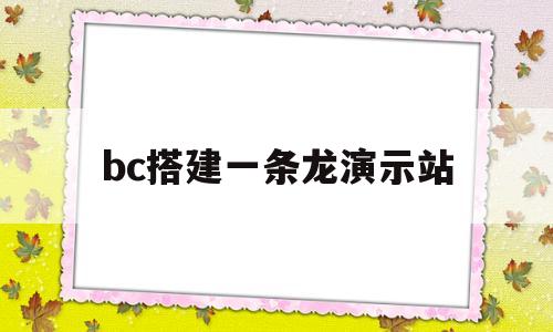 关于bc搭建一条龙演示站的信息