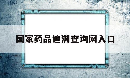 国家药品追溯查询网入口(手机上国家药品追溯码查询)