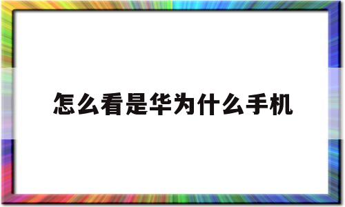 怎么看是华为什么手机(怎么看华为手机是不是正品新机)