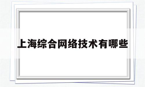 上海综合网络技术有哪些(上海网络技术综合应用研究所)