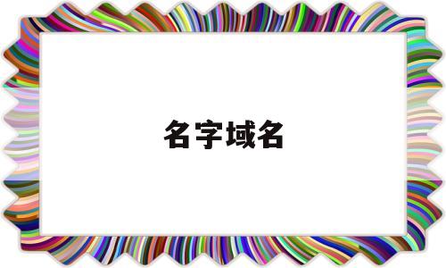 名字域名(域名的名字怎么写)