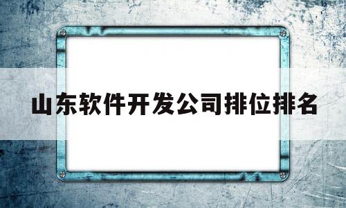 山东软件开发公司排位排名(山东软件行业哪个城市发展好)