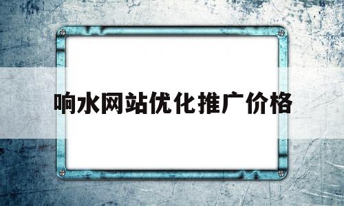 包含响水网站优化推广价格的词条