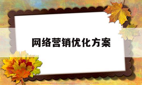 网络营销优化方案(网络营销优化方案和实施)