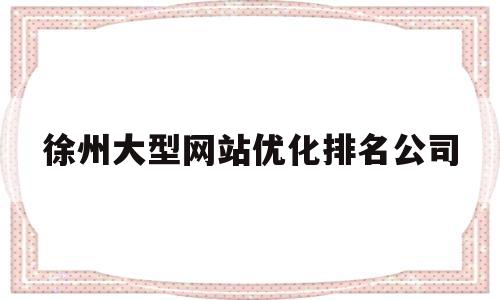 徐州大型网站优化排名公司的简单介绍