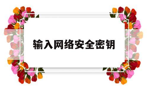 输入网络安全密钥(输入网络安全密钥是啥意思)