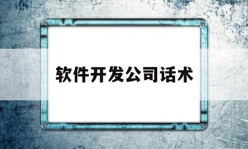 软件开发公司话术(软件公司是做什么的)