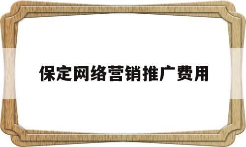 保定网络营销推广费用(保定网络营销推广费用多少钱)