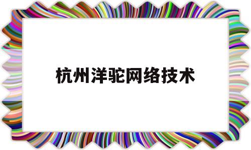 杭州洋驼网络技术(杭州洋驼公司东西真吗)