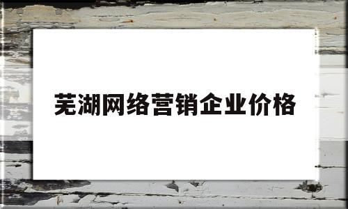 芜湖网络营销企业价格(2020年企业网络营销案例)