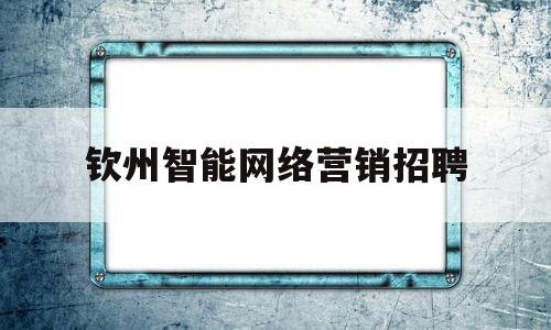 钦州智能网络营销招聘(钦州智能网络营销招聘信息)