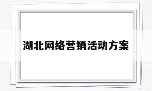 湖北网络营销活动方案(网络营销活动方案策划设计)