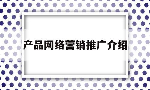 产品网络营销推广介绍(网络营销怎么介绍的产品)