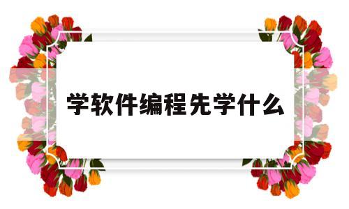 学软件编程先学什么(想学软件编程先学什么)