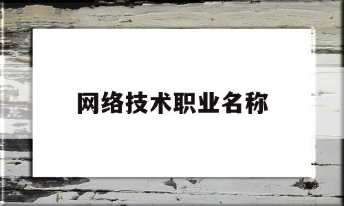 网络技术职业名称(计算机网络技术职业名称)